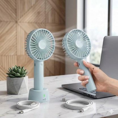 Portable Foldable Desk Fan – Lightweight ABS Mini Cooling Fan for Home & Office