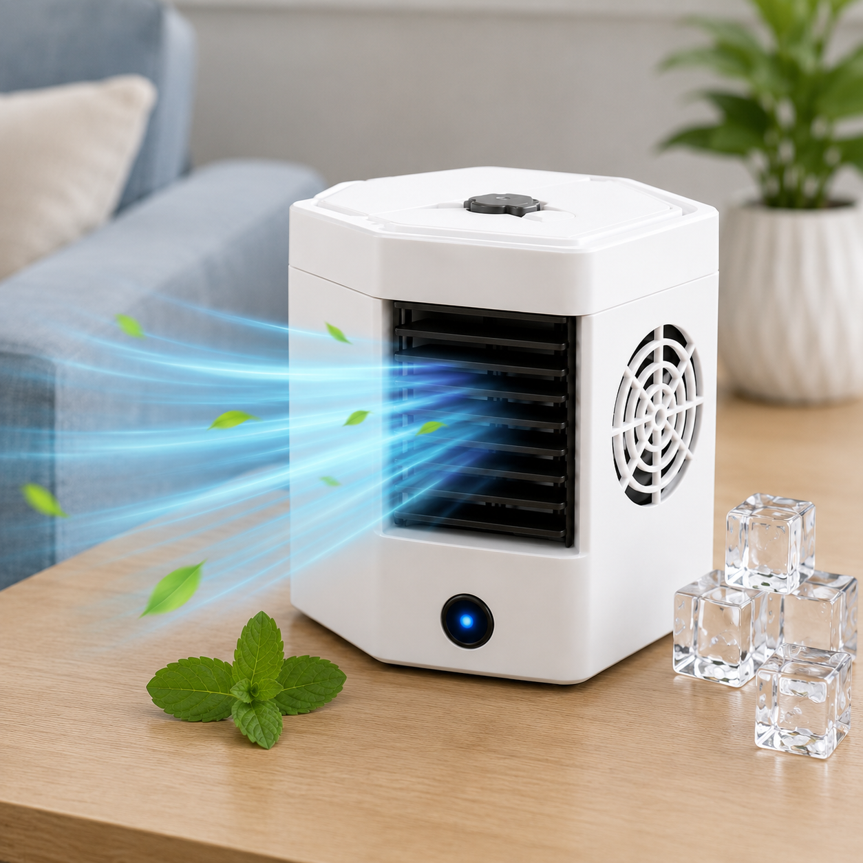 Portable Mini Air Cooler – Quiet Personal Cooling Fan for Home, Office & Car